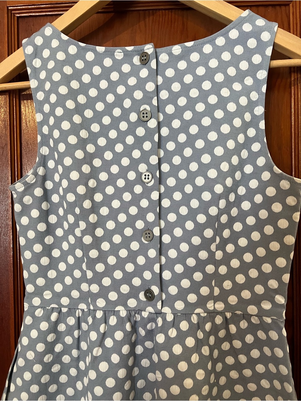 The Limited Light Blue and White Polka Dot Sleeveless Fit-and-Flare Dress - Picture 7 of 8